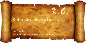 Kohajda Oszvald névjegykártya